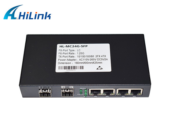 10 / 100 / 1000Base Ports Gigabit Ethernet Media Converter 4XRJ45 Ports 2xSFP