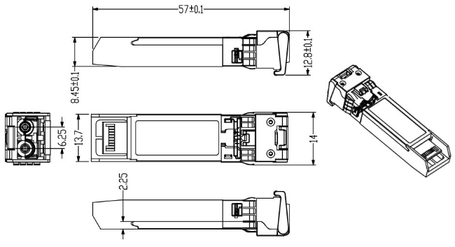 25G ZR SFP 80KM LC 25G Ethernet SFP Transceiver DOM 1310nm Волоконно-оптические приемники 4