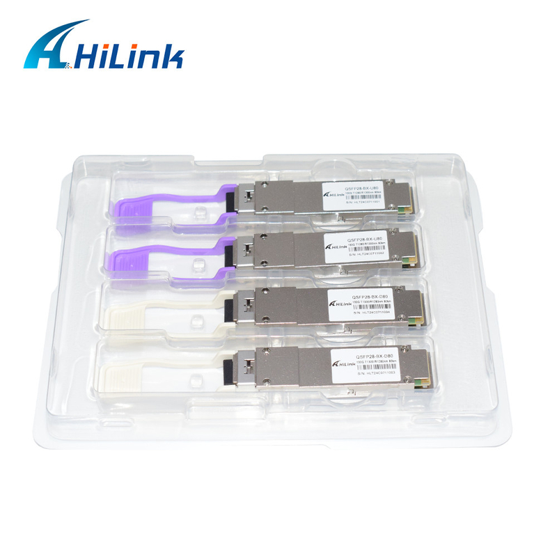 100 Гб/с QSFP28 BiDi 80 км Передатчик горяче-вставляемый симплексный модуль оптического передатчика LC/UPC DOM