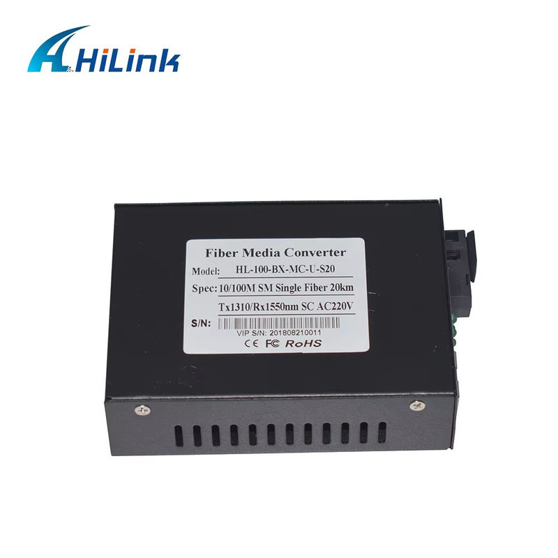 BIDI WDM одноволоконный оптический преобразователь СМИ 10/100M 1310/1550nm 20 км SFP оптическое оборудование