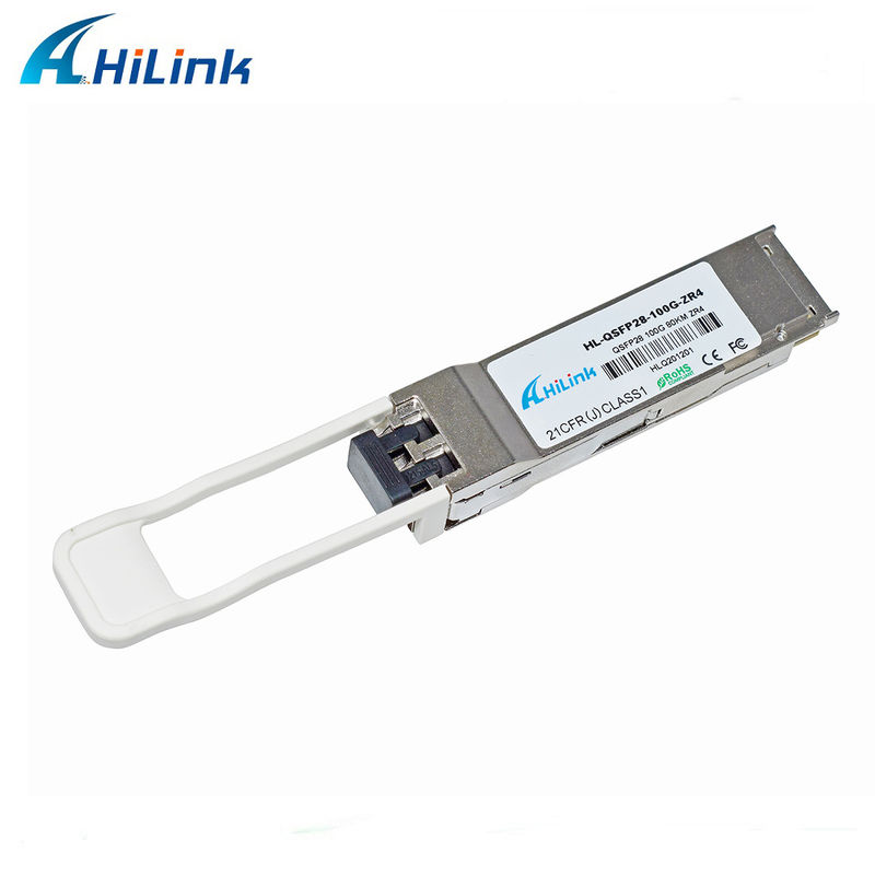 Гилинк 100G QSFP28 ZR4 80KM LWDM 1295-1304NM SOA+PIN Duplex LC Connector Transceiver Module