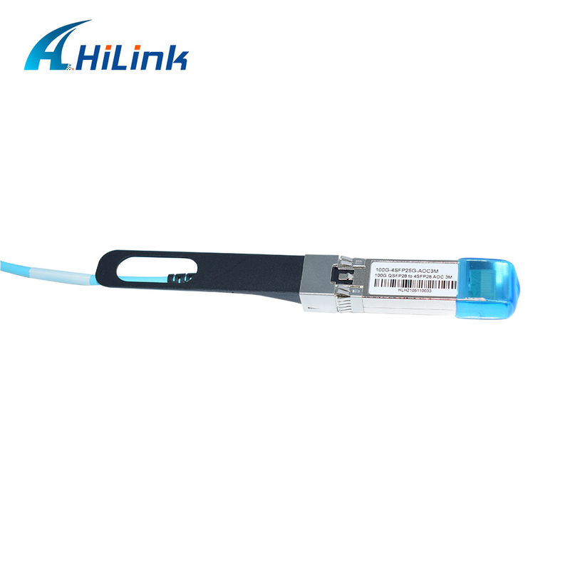 Сертифицированный 100G QSFP28 до 4xSFP28 AOC OM3 Breakout Active Optical Cable с длиной кабеля 1-5m и сертификацией CE RoHS