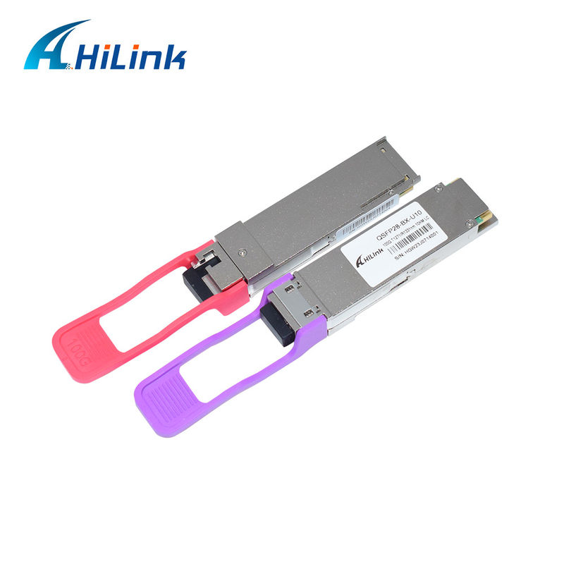 100Gb/s QSFP28 LR BIDI Оптический одноламбдовый приемопередатчик 1271nm 1331nm SMF Одиночный LC-коннектор 10km DOM