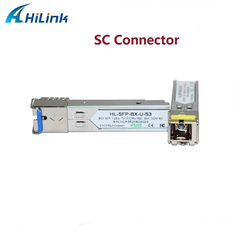1.25G BIDI 1310/1550nm 3-километровый SFP-передатчик для передачи данных на большие расстояния при температуре от 0 до 70 °C