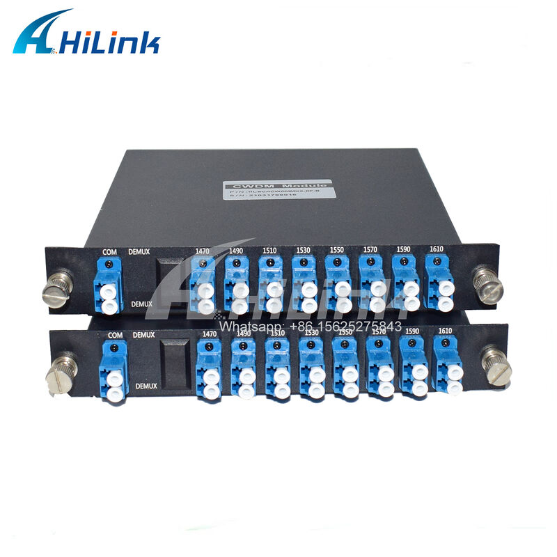 8 каналов CWDM 1470–1610 нм Mux Demux с монитором и портом расширения Dual Fiber LC/UPC