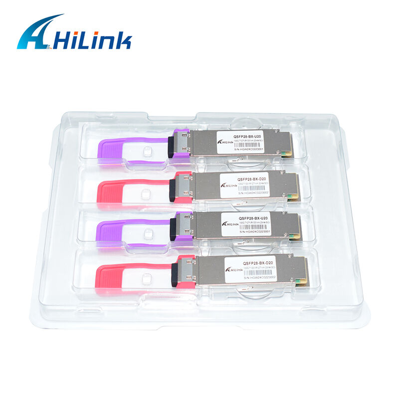 Hilink HL-QSFP28-100G-UD-20 100Gb/s 20km QSFP28 BIDI LR1 Модуль оптического передатчика с горячим подключаемым LC-коннектором