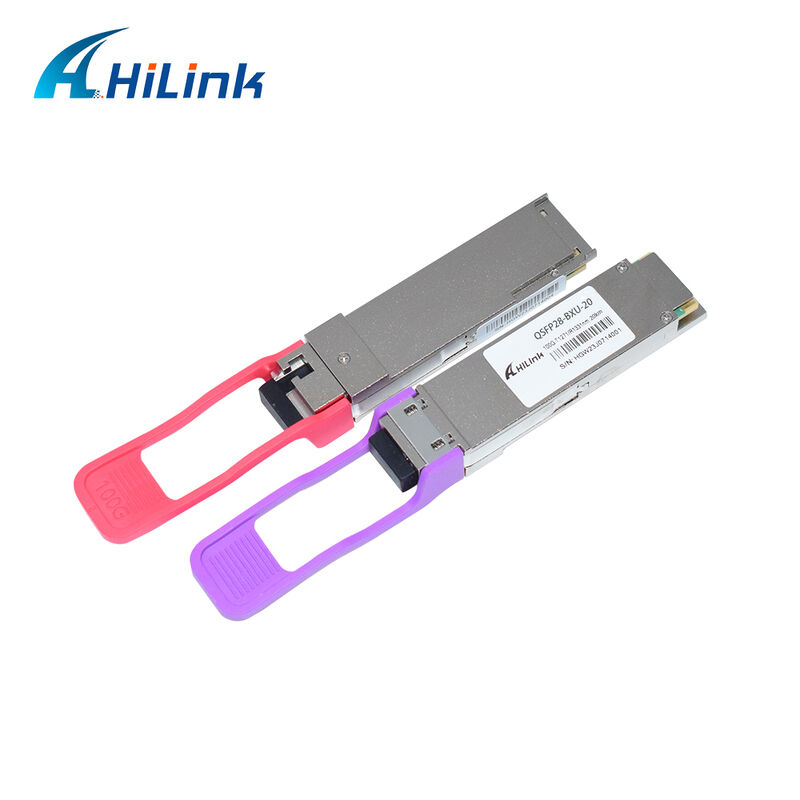 Hilink HL-QSFP28-100G-UD-20 100Gb/s 20km QSFP28 BIDI LR1 Модуль оптического передатчика с горячим подключаемым LC-коннектором