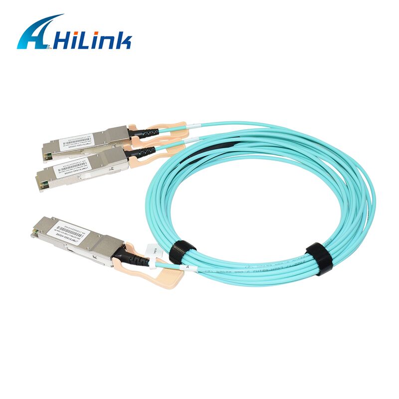 Hilink 200G QSFP56 to 2*100G Active Optical Cable with Customizable Length and 3 Years Warranty