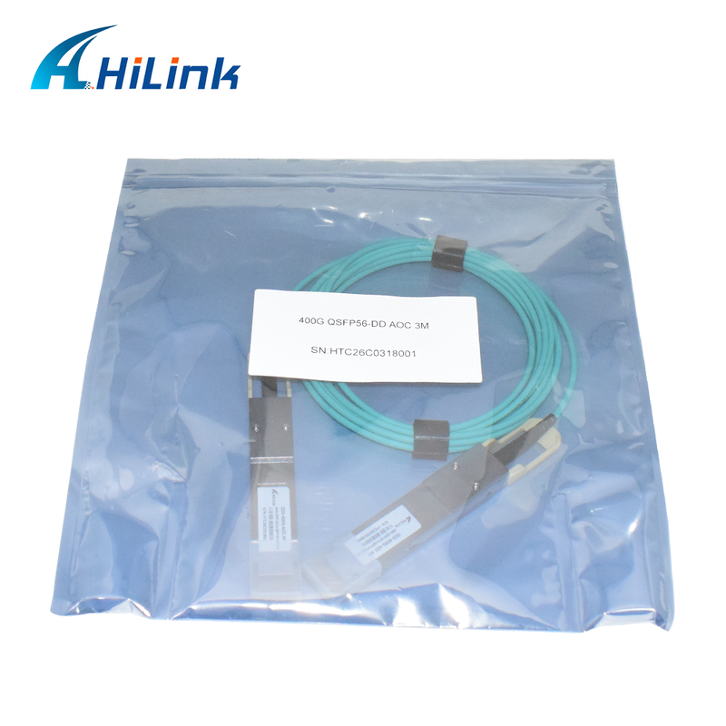 Кабель Hilink 400G QSFP56-DD AOC 3M, соответствующий RoHS, для высокоскоростной передачи данных