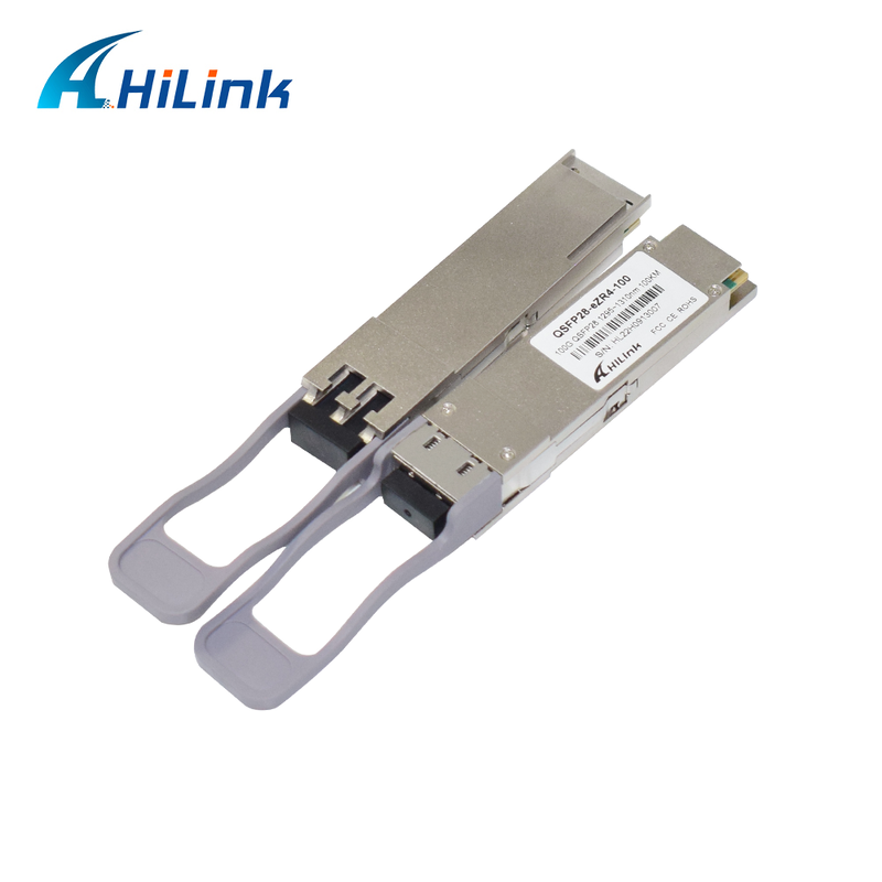 Оптический приемопередатчик Hilink 100G QSFP28 с расстоянием 100 км, длиной волны 1295 ~ 1304 нм и детектором PIN SOA