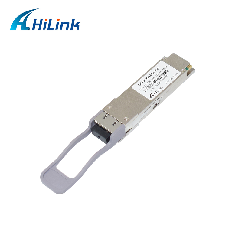Оптический приемопередатчик Hilink 100G QSFP28 с расстоянием 100 км, длиной волны 1295 ~ 1304 нм и детектором PIN SOA