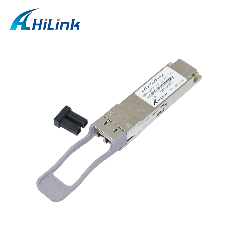 Оптический приемопередатчик Hilink 100G QSFP28 с расстоянием 100 км, длиной волны 1295 ~ 1304 нм и детектором PIN SOA