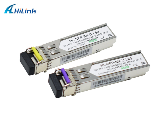 Модуль TX1490/RX1550nm 80KM приемопередатчика гигабита BIDI SFP+ локальных сетей 1000BASE 1.25G