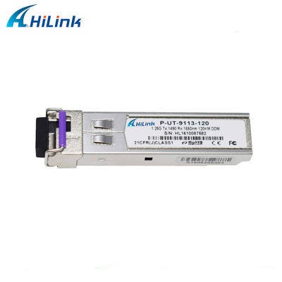 DOM одиночного режима модуля BIDI LC Conector RX1550nm приемопередатчика гигабита 1.25GBASE 120KM SFP+